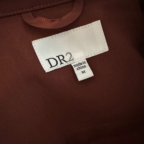 DR2 Burgundy Duster Tie Waist Robe Trench Coat Size Medium - Picture 8 of 10